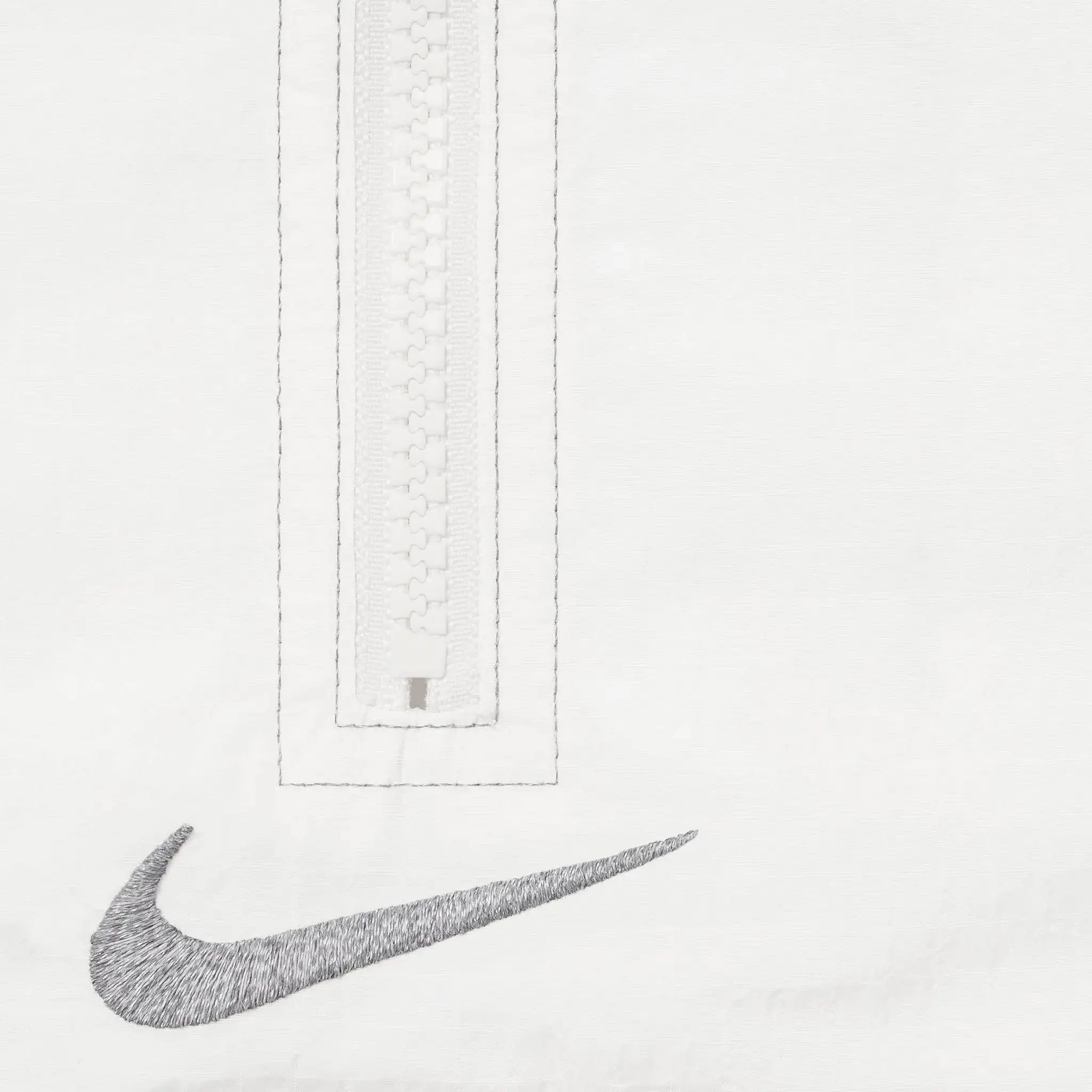 Detail view of Nike Supreme Ripstop White Pullover